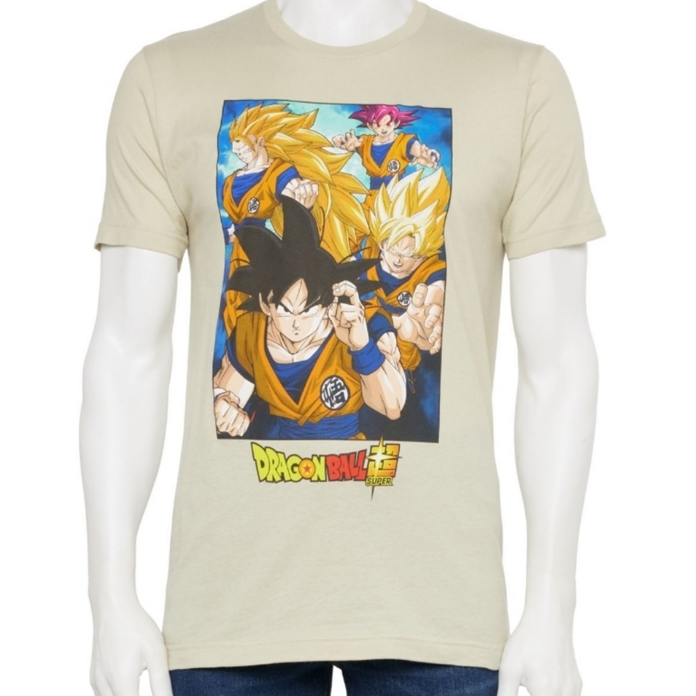 Dragon Ball Z Beige Graphic T-Shirt Sz MEDIUM